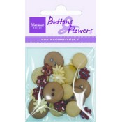 Buttons & Flowers Light Brown