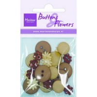 Buttons & Flowers Light Brown