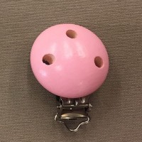 Houten speenclip 34 mm roze
