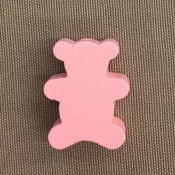 Houten beer 22 mm roze